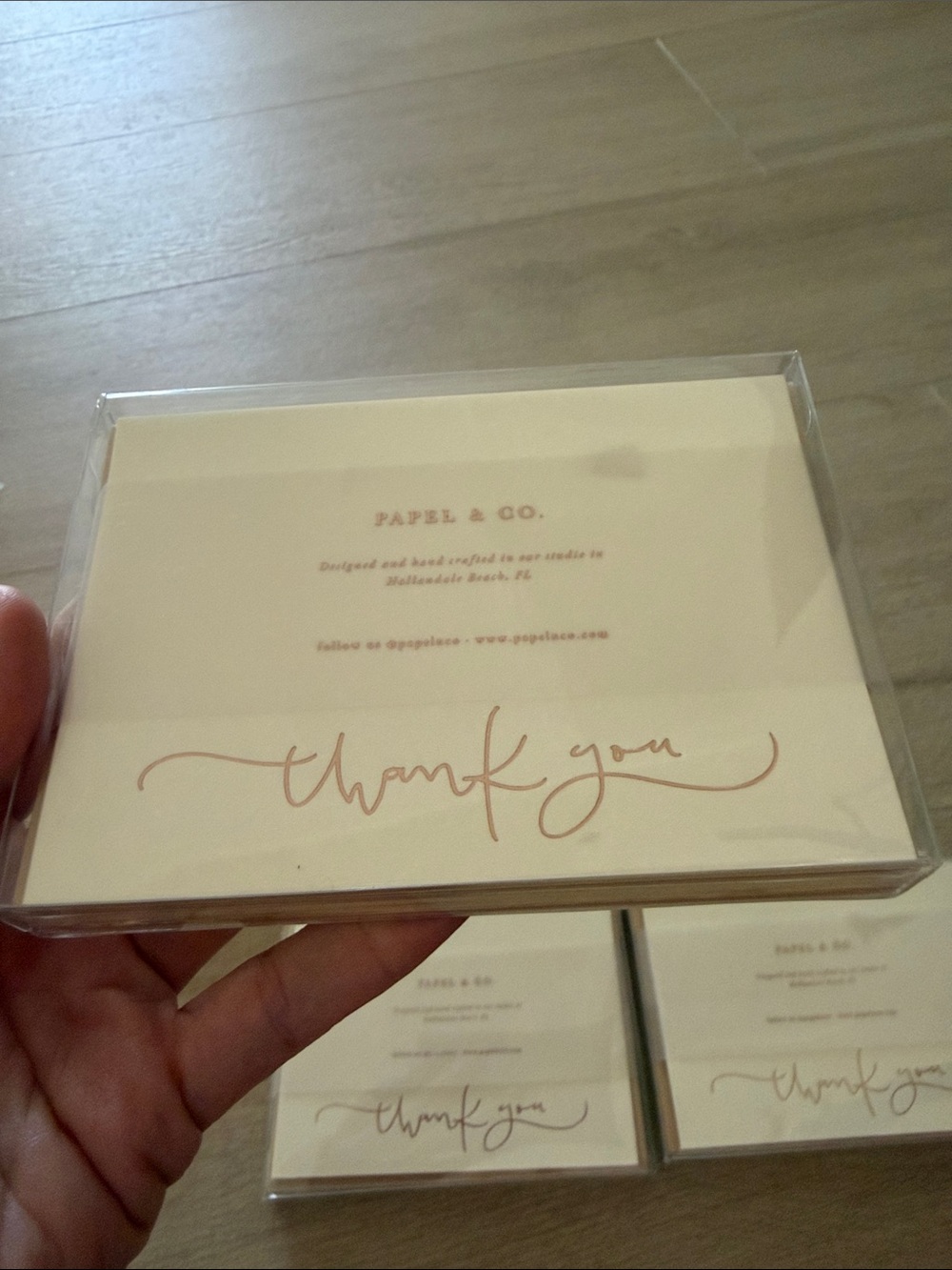 Papel & Co. Thank You Note Cards - Cream with Rose Gold Script